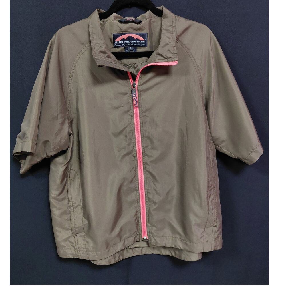 SUN MOUNTAIN Aero SS Jacket Brown Solid Short Sleeve Men Size XL